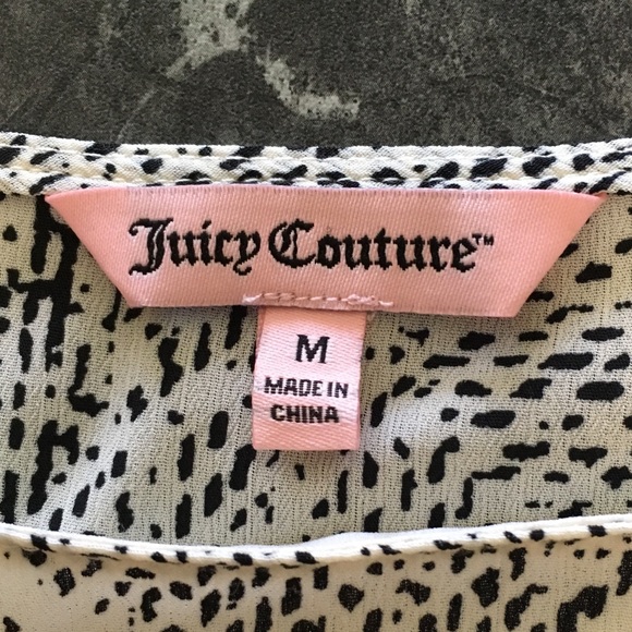 Juicy Couture Cream / Black Cold Shoulder Top Sz M - Picture 3 of 8